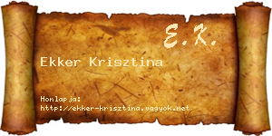 Ekker Krisztina névjegykártya