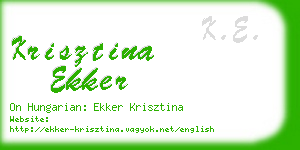 krisztina ekker business card